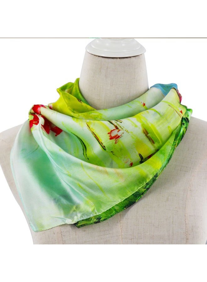 vimate Womens 100% Silk Scarf, 35 x 35 Inch Fashion Silk Head Scarfs For Women Hair Wrapping At Night - Image 5
