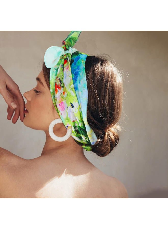 vimate Womens 100% Silk Scarf, 35 x 35 Inch Fashion Silk Head Scarfs For Women Hair Wrapping At Night - Image 3