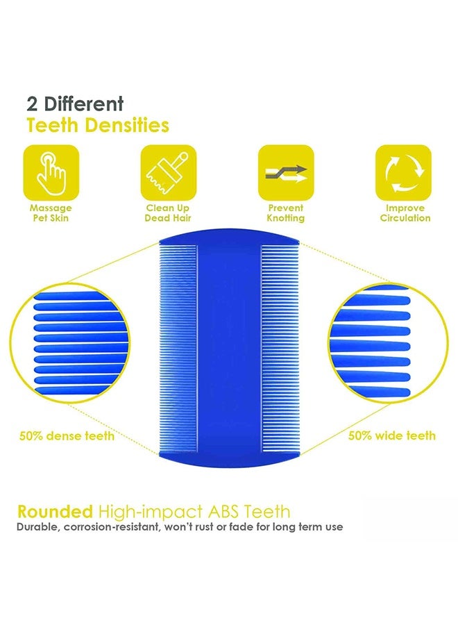 4 Pack Flea Lice Comb, Dog Cat Grooming Combs with Rounded Teeth, Double Sided Professional Pet Tear Stain Remover, Dematting Tool for Small, Medium & Large Pets Stainless Steel - Image 5