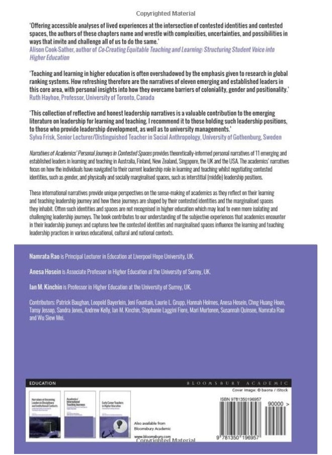 null - Narratives of Academics' Personal Journeys in Contested Spaces: Leadership Identity in Learning and Teaching in Higher Education - Image 1