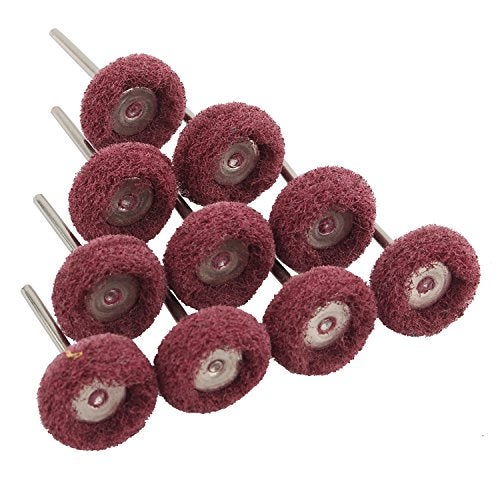 Futheda 40PCS 1" Stainless Steel Grit Finishing Abrasive Polishing Wheel Compound Buffing Wheels Set Pen Wire Brush Shank 25mm Compatible with Dremel Rotary Tool, 80, 150, 240, 300 (10PCS Each Grit) - Image 2