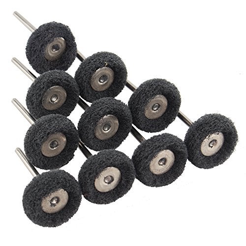 Futheda 40PCS 1" Stainless Steel Grit Finishing Abrasive Polishing Wheel Compound Buffing Wheels Set Pen Wire Brush Shank 25mm Compatible with Dremel Rotary Tool, 80, 150, 240, 300 (10PCS Each Grit) - Image 5