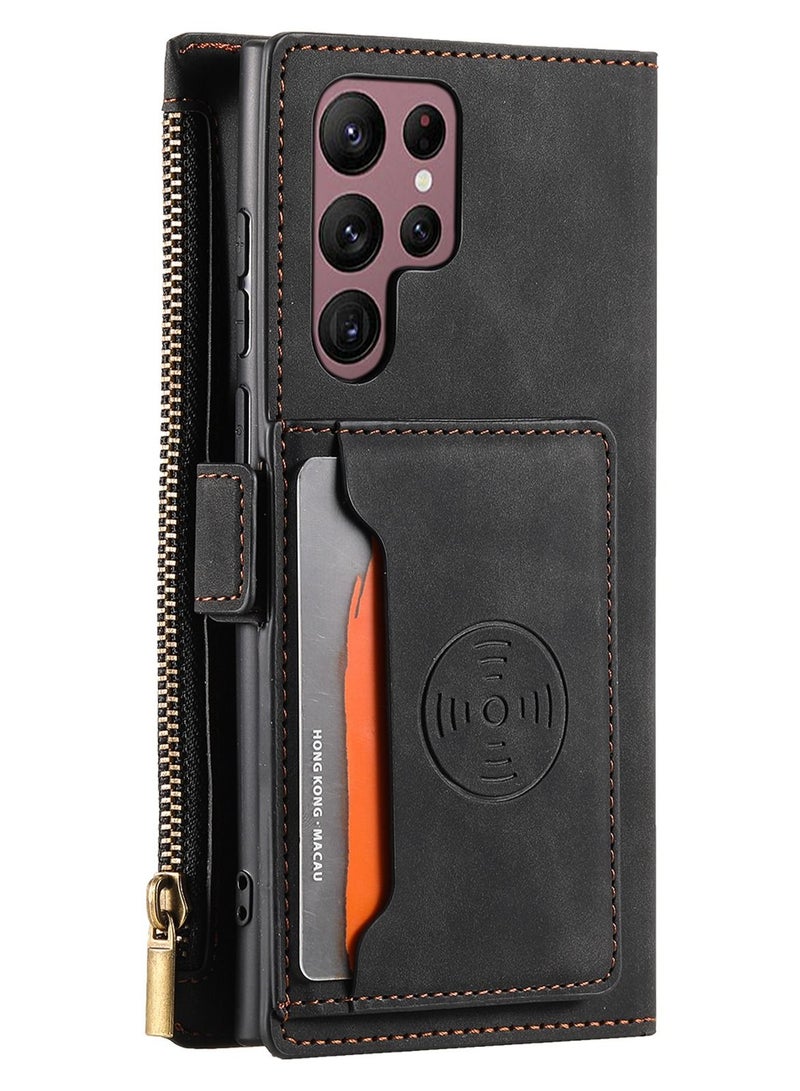 Suteni Flip Cover Card Slots Magnatic Leather Phone Case for Samsung - Image 2