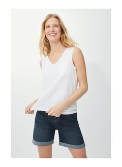 Pocket V Neck Slub Vest