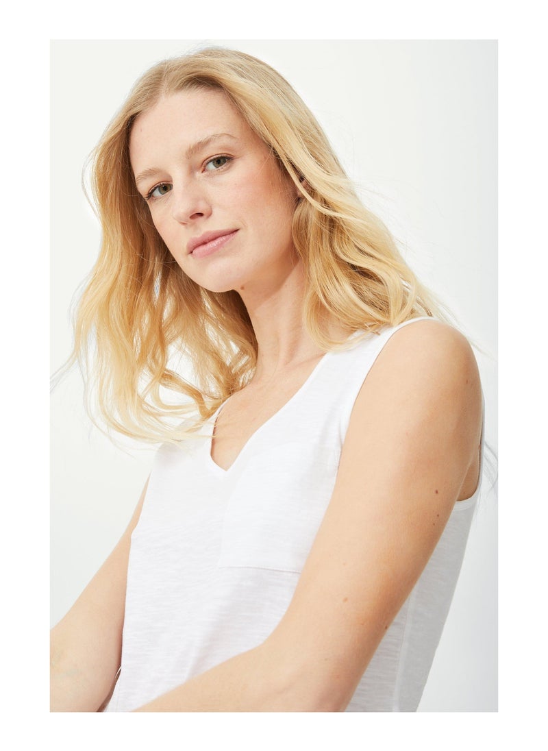 mantaray - Pocket V Neck Slub Vest - Image 1