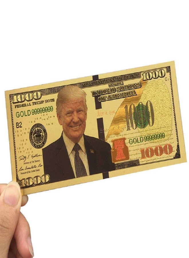 PartyYeah 1000 Dollar 2025 USA President Bill Banknote, One Thousand 24k Gold Coated USA President Legacy Limited Edition Million Dollar Bill Great Gift for Currency Collectors and Republican (50) - Image 5