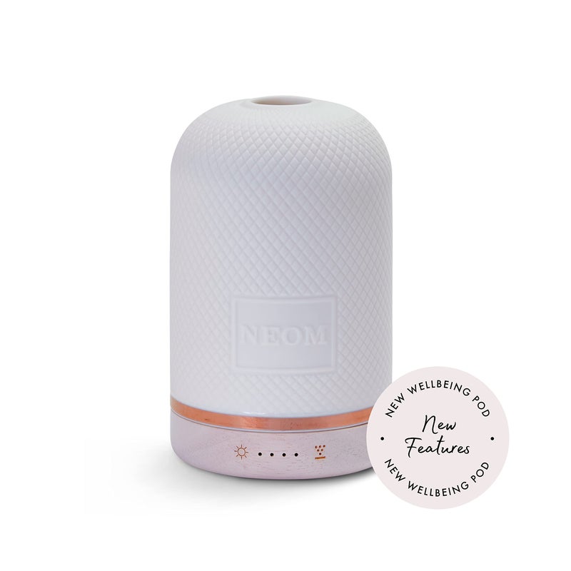 NEOM  Essential Oil Diffuser for Home  Wellbeing Aromatherapy Diffusers  Ceramic Cover LED Light  Timer  Best for Medium Spaces  Plug in Diffuser for Essential Oils  Home Fragrance