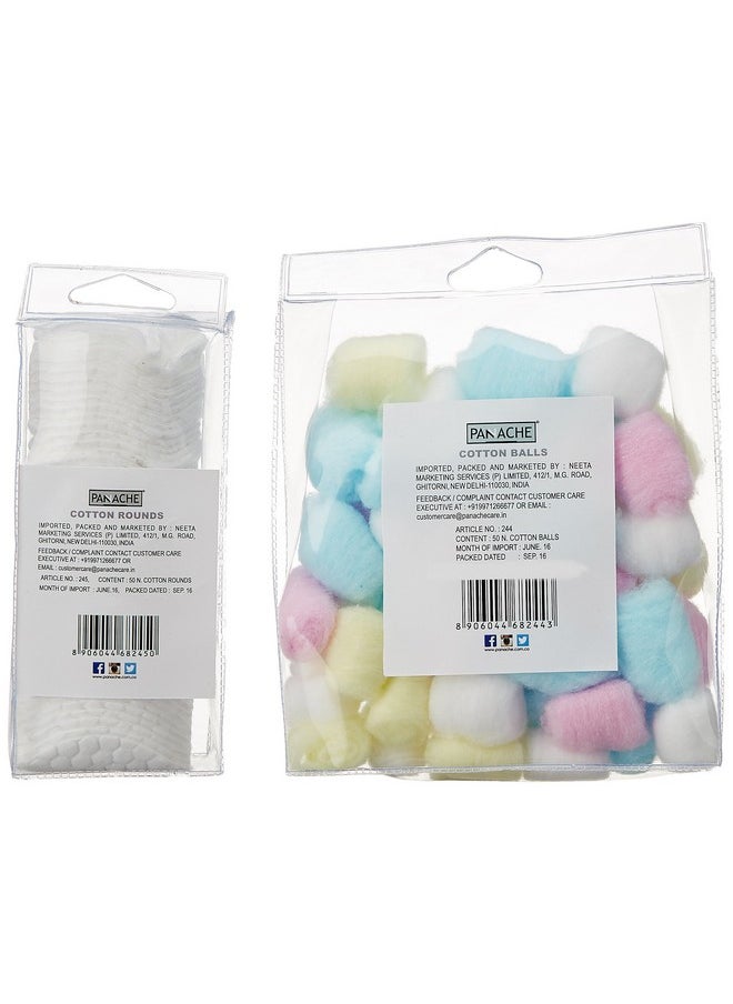 Panache Everyday Cotton Essentials (Cotton Balls And Cotton Rounds 50 Pieces Each)  - Image 2