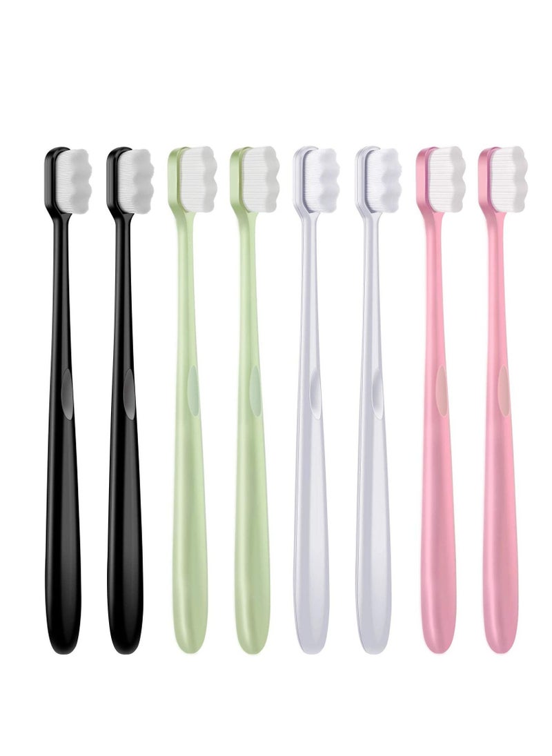 8 Pieces Soft Toothbrush Micro Nano Extra Soft Bristles Manual Soft Toothbrush with 20,000 Bristles for Teeth Oral Gum Recession Adults Kids Child - Image 1