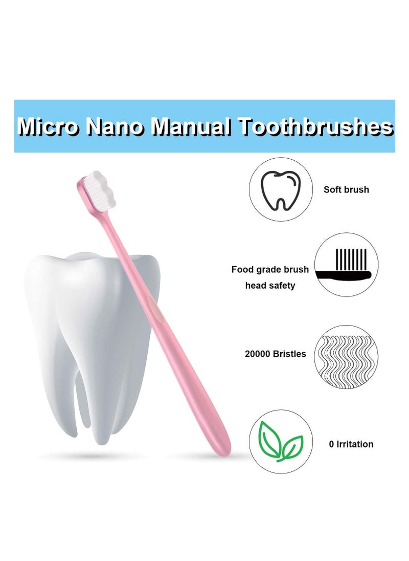 8 Pieces Soft Toothbrush Micro Nano Extra Soft Bristles Manual Soft Toothbrush with 20,000 Bristles for Teeth Oral Gum Recession Adults Kids Child - Image 3