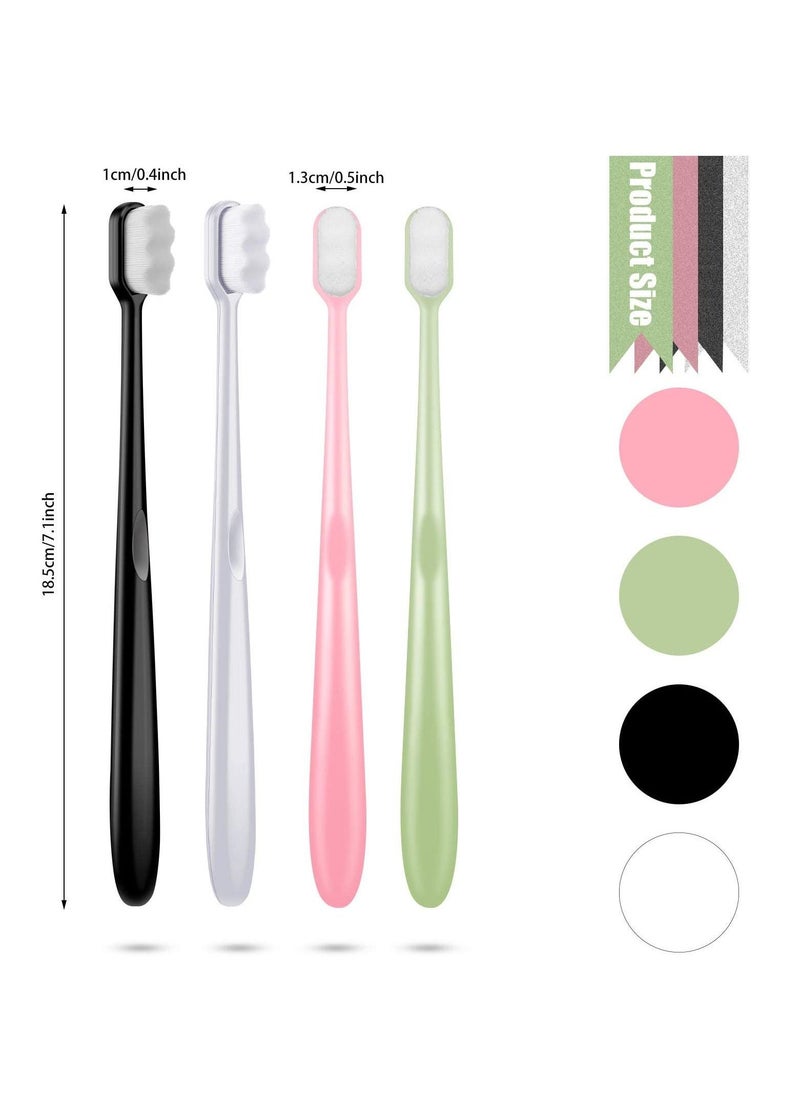 8 Pieces Soft Toothbrush Micro Nano Extra Soft Bristles Manual Soft Toothbrush with 20,000 Bristles for Teeth Oral Gum Recession Adults Kids Child - Image 2