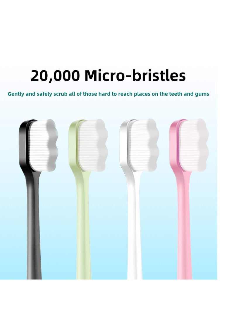 8 Pieces Soft Toothbrush Micro Nano Extra Soft Bristles Manual Soft Toothbrush with 20,000 Bristles for Teeth Oral Gum Recession Adults Kids Child - Image 4
