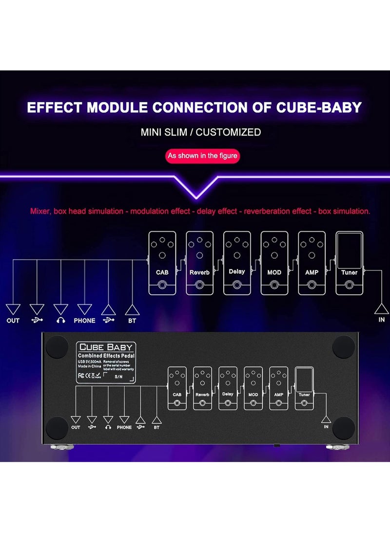 Generic - Multi Effects Guitar Pedal,Cube Baby Guitar Multi Effects Pedal Delay Chorus Phaser Reverb Effect Pedal - Image 1