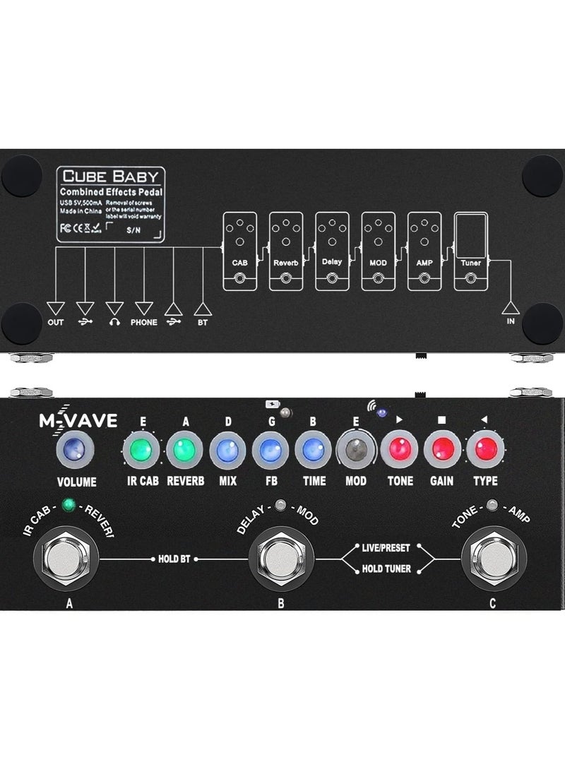 Generic - Multi Effects Guitar Pedal,Cube Baby Guitar Multi Effects Pedal Delay Chorus Phaser Reverb Effect Pedal - Image 1