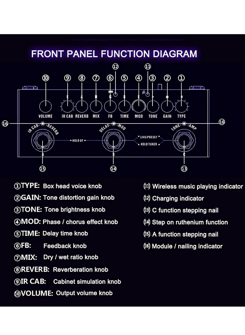 Generic - Multi Effects Guitar Pedal,Cube Baby Guitar Multi Effects Pedal Delay Chorus Phaser Reverb Effect Pedal - Image 1