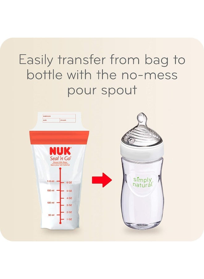 NUK NUK Simply Natural Seal n' Go Breast Milk Bags, 100 CT  - Image 4
