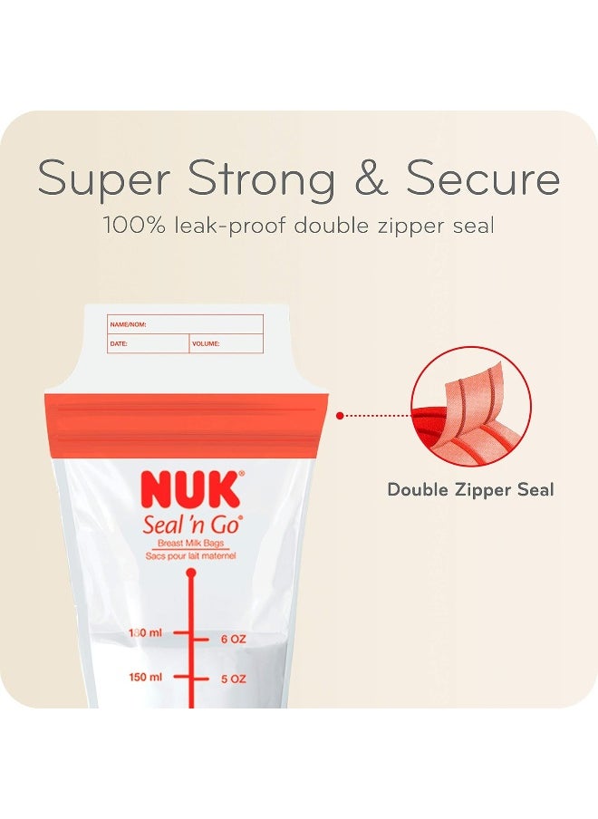 NUK NUK Simply Natural Seal n' Go Breast Milk Bags, 100 CT  - Image 2