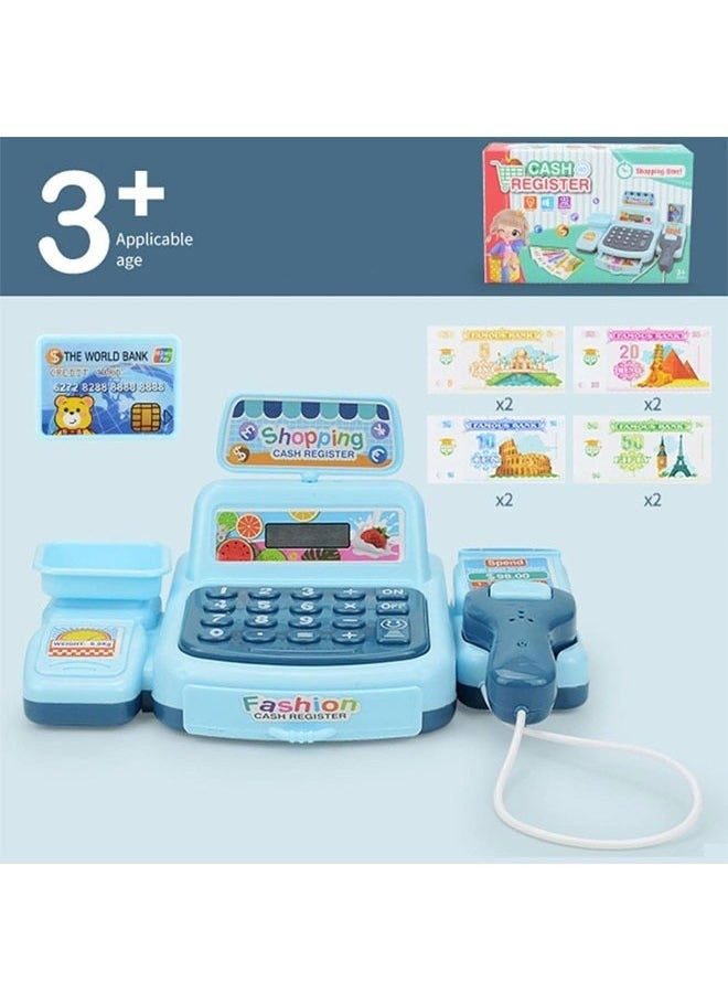 Smart Cash Register Toy Pretend Play Cash Register Toy Set for Kids with Real Calculator, Scanner, Weighing Tool, Multi-Function Simulated Cash Register Toy for Kid Over 3 Years Old  - Image 3