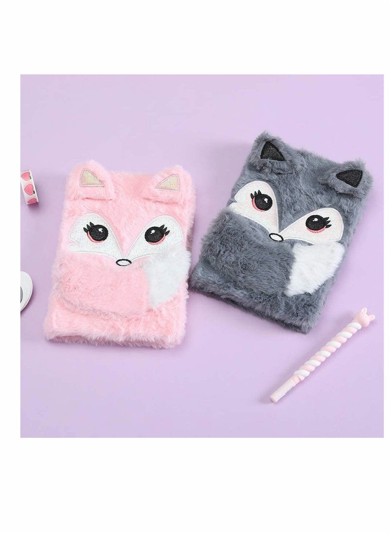 SYOSI Plush Diary Writing Journal Stationery for Kids,  Lovely Animals Notebook Kids Plush Diary for Students School Gifts, Girls Teens Fuzzy Journal Writing Pad A5 Lined 160 Pages  - Image 5