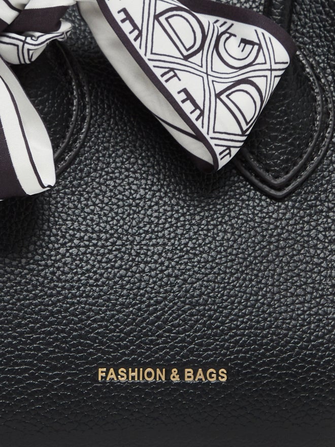 Styli Styli Printed Scarf Detail Shoulder Bag with Pouch  - Image 5