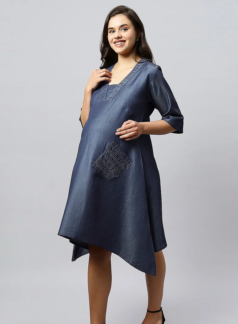 TUMMY Denim Pocket Tunic Dress