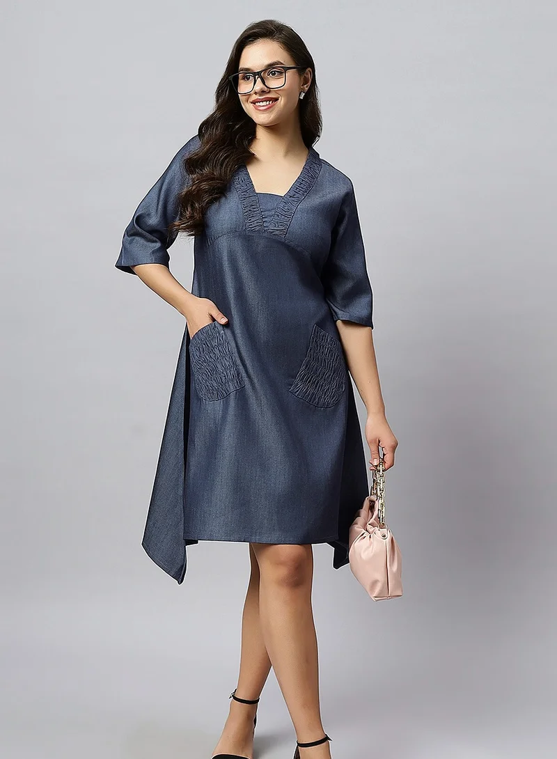 TUMMY Denim Pocket Tunic Dress
