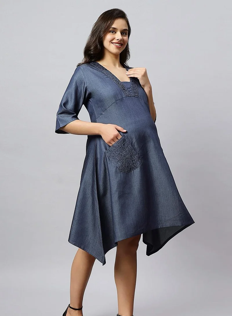 TUMMY Denim Pocket Tunic Dress
