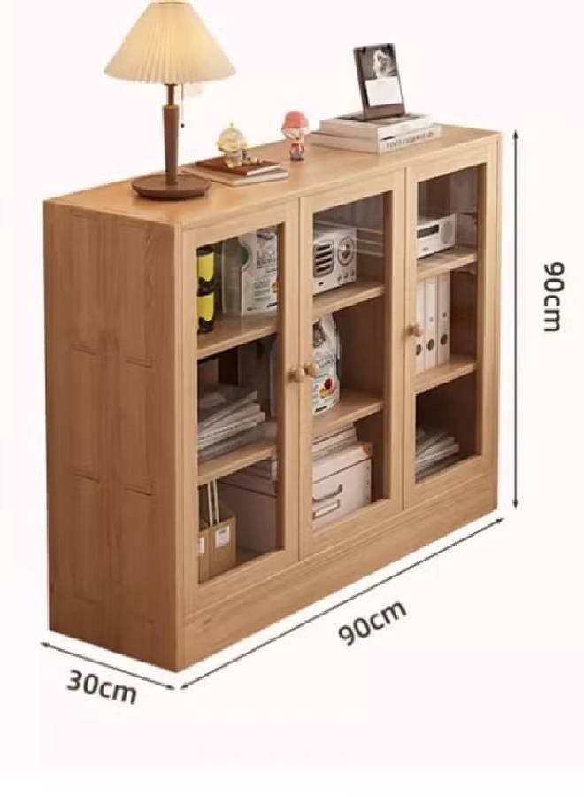 NKX Multi Layer Storage Bookshelf Rack Stylish Living Room Home Storage with and Transparent Door  - Image 3