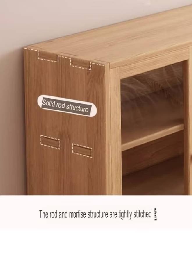 NKX Multi Layer Storage Bookshelf Rack Stylish Living Room Home Storage with and Transparent Door  - Image 4