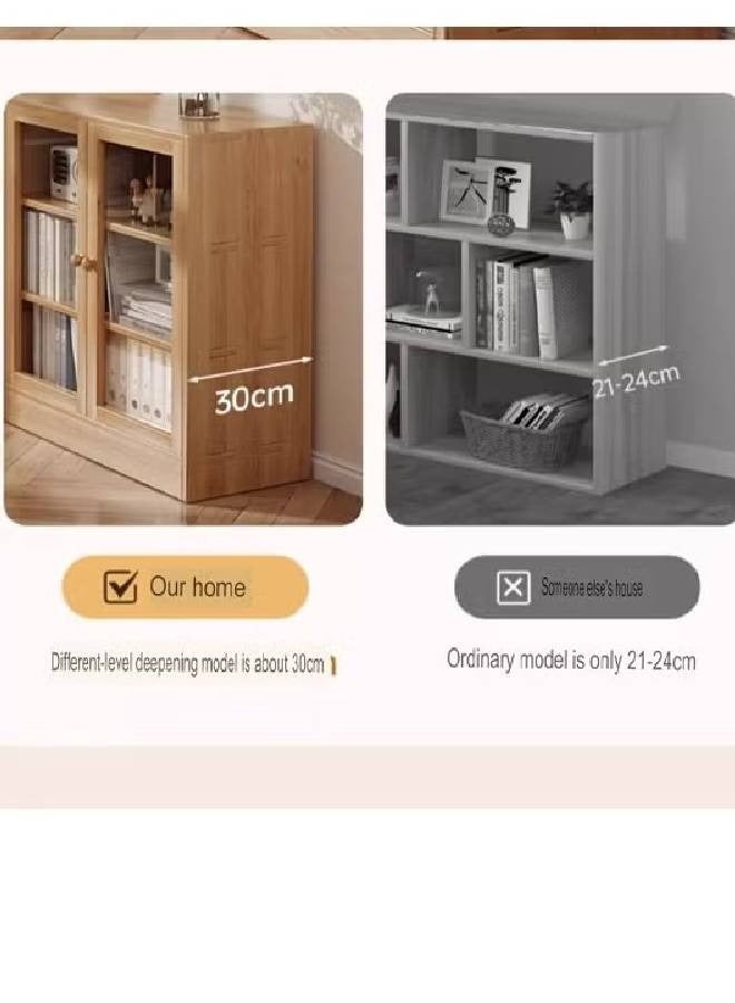 NKX Multi Layer Storage Bookshelf Rack Stylish Living Room Home Storage with and Transparent Door  - Image 5