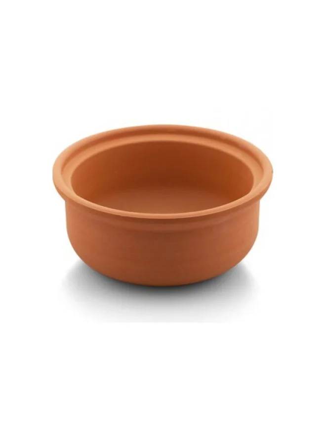 DANUBE HOME Terracotta Oven Non-Glazed Casserole with Lid Clay Pot For Cooking Large Pot Big Pots For Cooking Handmade Cookware Cooking Pot With Lid Terracotta Pot  Brown Clay Pots For Cooking - Brown - 20x9 cm