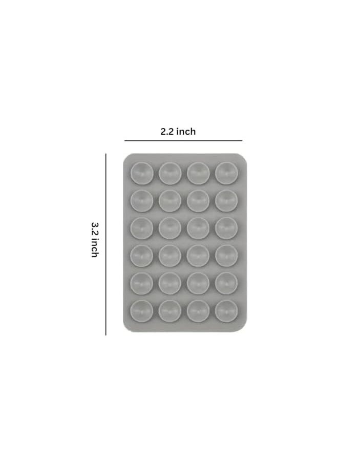 erorex Silicone Mobile Phone Holder Mat With Suction Cup, Suction Cup Phone Holder Car Mount, Adhesive Mounts Multipurpose Silicon Non Slip Phone Mats - Pack of 4 (Dark Gray)  - Image 2