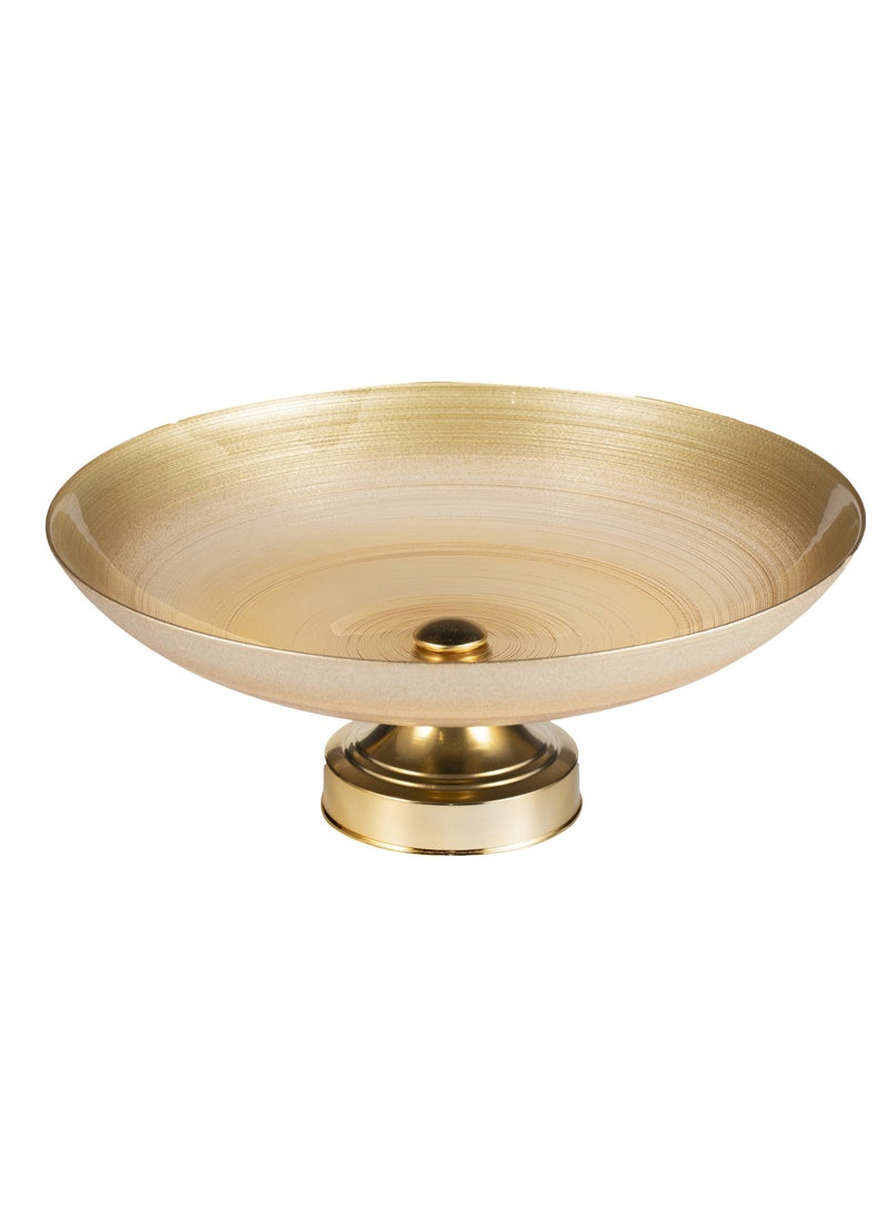 Hic Glass dessert serving dish with base 40 cm gold color