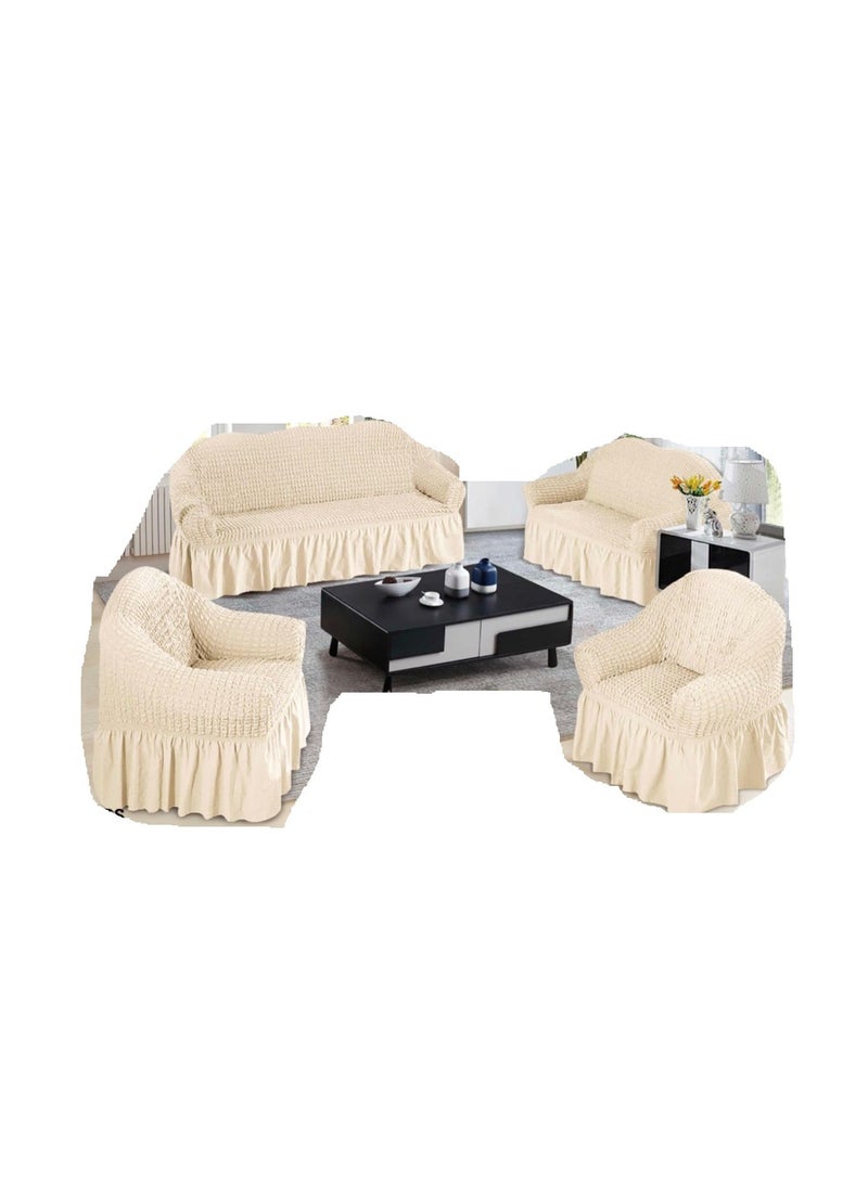 7 Seater (3+2+1+1) Super Stretchable Anti-Wrinkle Slip Resistant Sofa Cover Set