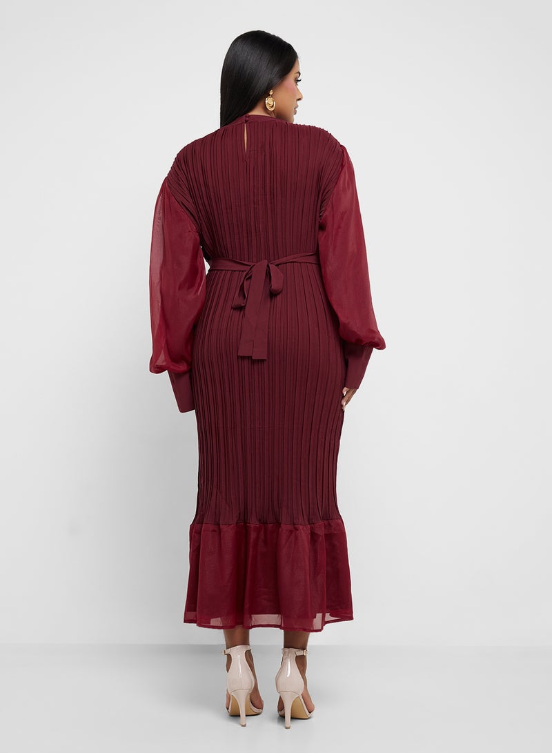 Khizana Pleated Chiffon Dress - Image 2
