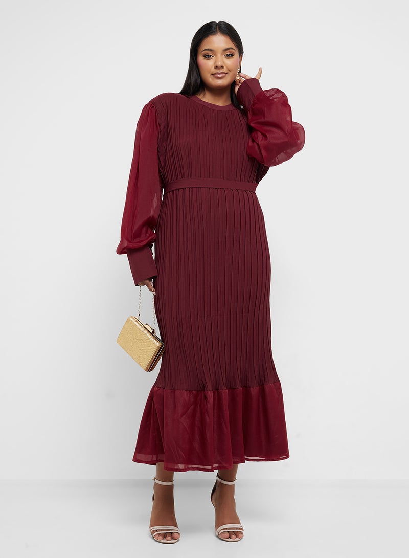 Khizana Pleated Chiffon Dress - Image 4