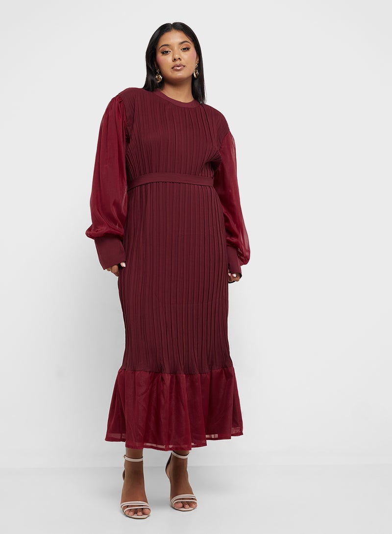 Khizana Pleated Chiffon Dress - Image 1