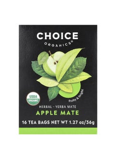 Choice Organic Teas Choice Organic Teas, Herbal Yerba Mate, Apple Mate, 16 Tea Bags, 1.27 oz (36 g)  - Image 1
