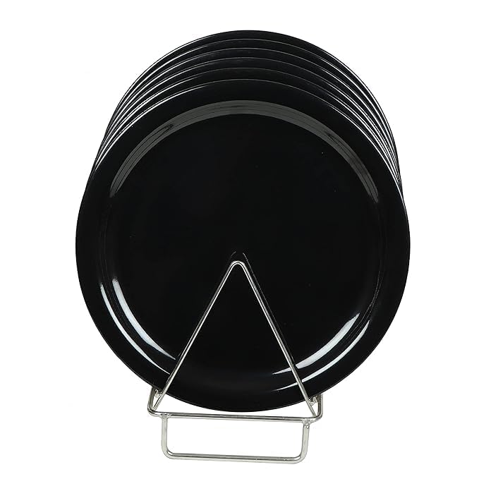Everbuy Round Microwave Safe Dinner Plates for Serving Office/Party/Home/Dining Table/Kitchen/Restaurant (Set of 12 Plates) - Image 2