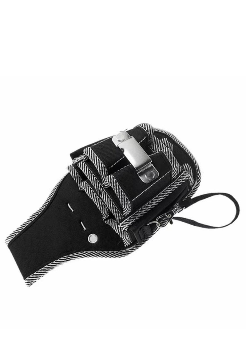 Generic Tool Pouch -Single Side Tool Belt Pouch/Utility Belt Bag/Tool Apron for Carpenter/Gardening/Waist, Durable Canvas Construction.Comfortable, Light Weight (BLACK)  - Image 2