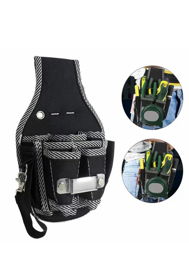 Generic Tool Pouch -Single Side Tool Belt Pouch/Utility Belt Bag/Tool Apron for Carpenter/Gardening/Waist, Durable Canvas Construction.Comfortable, Light Weight (BLACK)  - Image 4