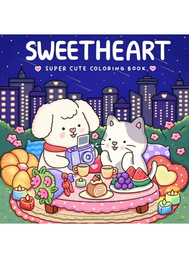 Peachjoy Sweetheart Super Cute Coloring Book, Stress-Free Creativity with Cute Animal Designs, Simple Coloring Book for Teens and Adults, Gift Idea for Relaxation - Image 1