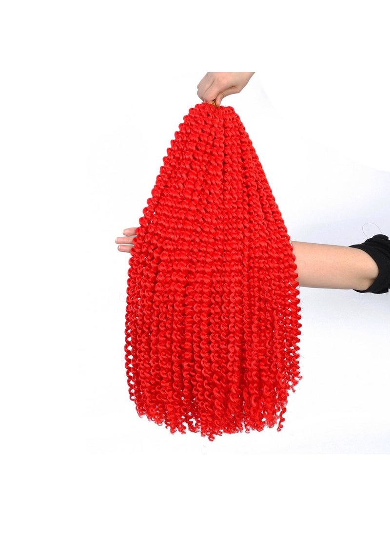 RENJOING - Passion Twist Hair 18 Inch 6 Packs Water Wave Crochet Hair for Passion Twists Long Bohemian Braiding Protective Style Hair Extensions Tangle Free No odor Skin Friendly 18 Inch 6 Packs Red - Image 1