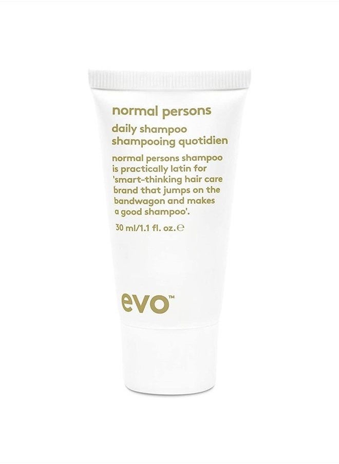 EVO Normal Persons Daily Care Shampoo - Deeply Cleanses, Removes Product Build-Up & Strengthens All Hair Types - Travel Size, 30ml / 1.01fl.oz  - Image 1