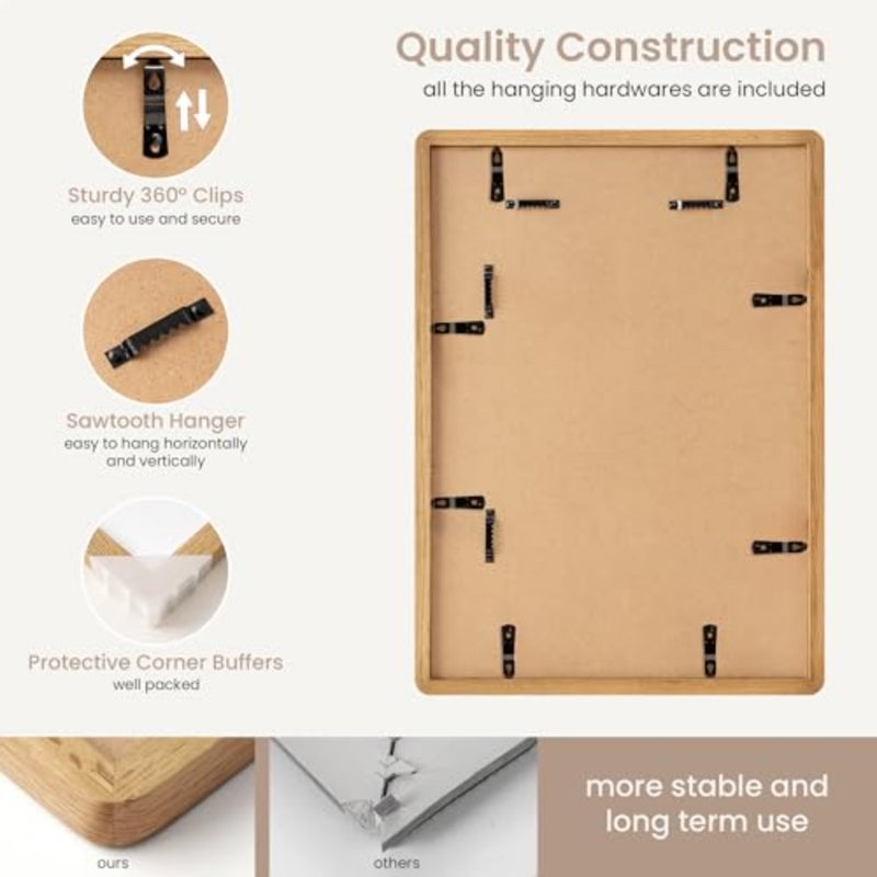 Picture Frame Solid Wood Picture Frame Poster Frame With Mat For Tempered Glass And Hanging Hardware Included Photo Frame,1 Pack - Image 5