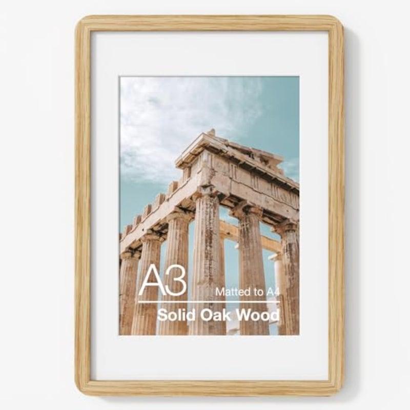 Picture Frame Solid Wood Picture Frame Poster Frame With Mat For Tempered Glass And Hanging Hardware Included Photo Frame,1 Pack - Image 1