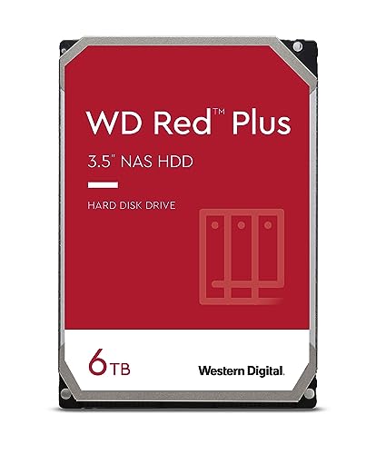Western Digital 6TB WD Red Plus NAS Internal Hard Drive HDD - 5400 RPM, SATA 6 Gb/s, CMR, 64 MB Cache, 3.5" - WD60EFRX - Image 1