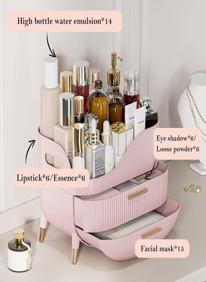 Deoxys Makeup Organizer for Vanity Cosmetics Organizer with Drawers for Bathroom, Make Up Organizers and Storage, Skincare Organizer for Brushes,Lotions, Eyeshadow and Jewelry - Image 3