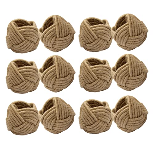 COTTON CRAFT Jute Napkin Rings - Set of 12 Handmade Nautical Knot Woven Rope Napkin Ring - Dining Table Napkin Holder - Everyday Rustic Harvest Fall Thanksgiving Farmhouse Party Gift Décor - Natural - Image 1