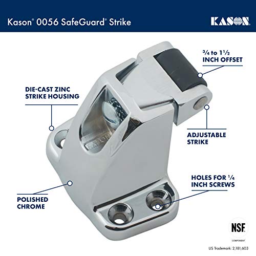 Kason 0056 Safeguard Latch Strike, 3/4 to 1 1/2 Inch Offset, 10056005003 - Image 2